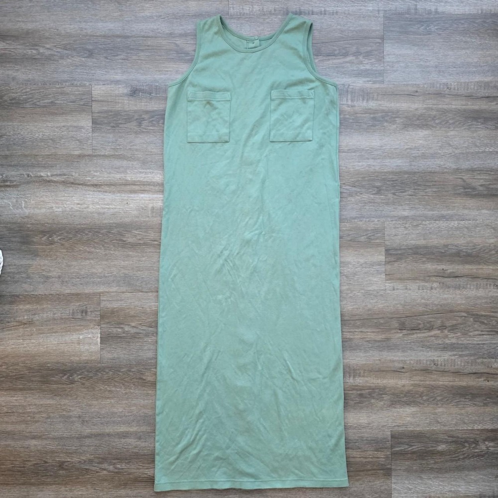 Cambridge Dry Goods Sage Maxi Dress Women Cottagecore M Excellent Button Back